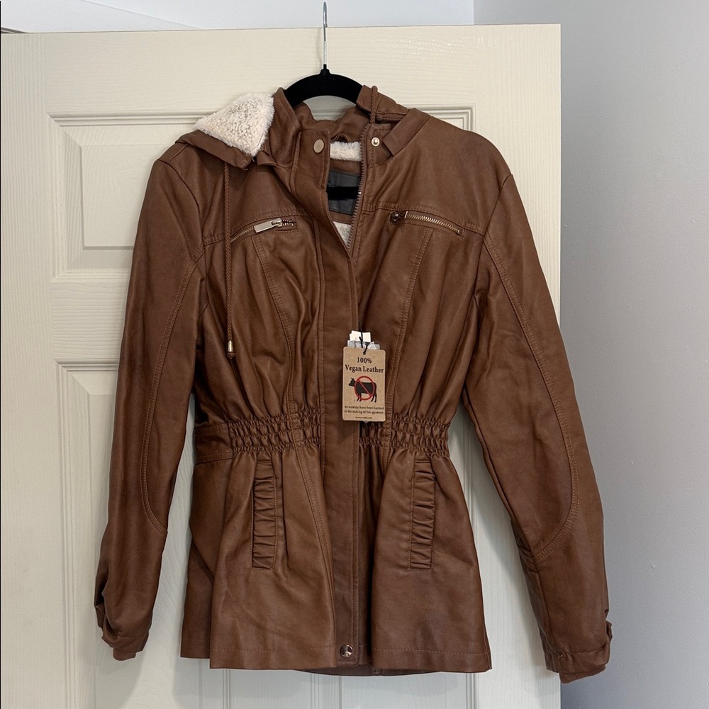 Ci Sono Women's Tan Utility Jacket with Hood